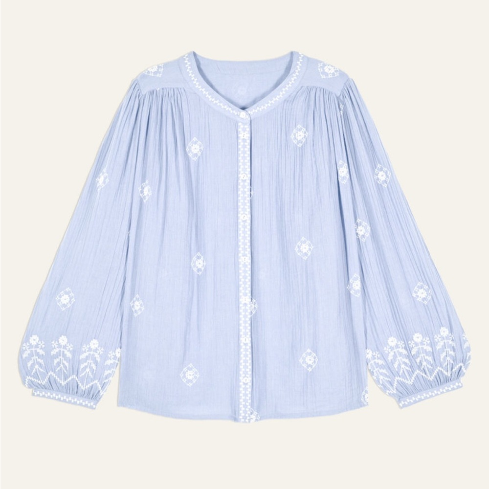 NWT BA&SH Duha Embroidered Cotton Top